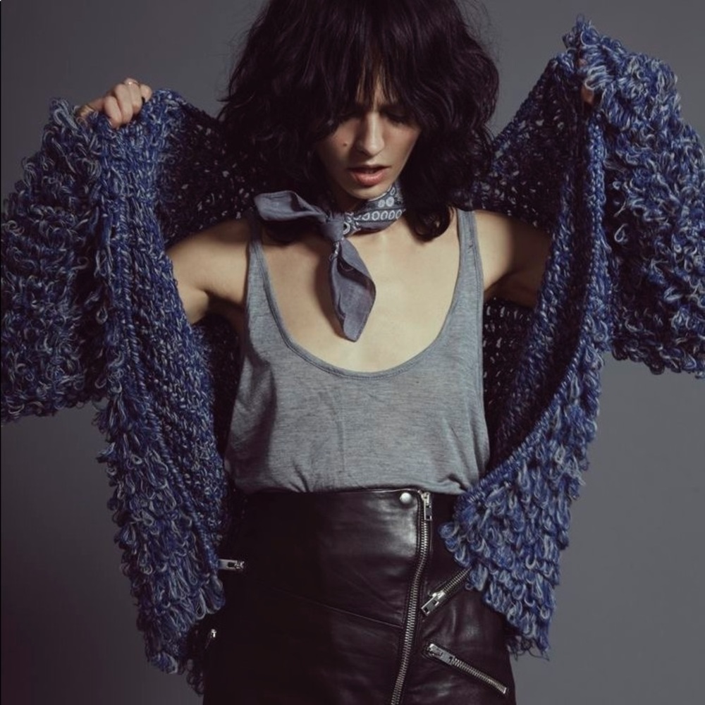 For Love and Lemons Joplin Cardigan Sweater Blue